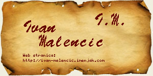 Ivan Malenčić vizit kartica